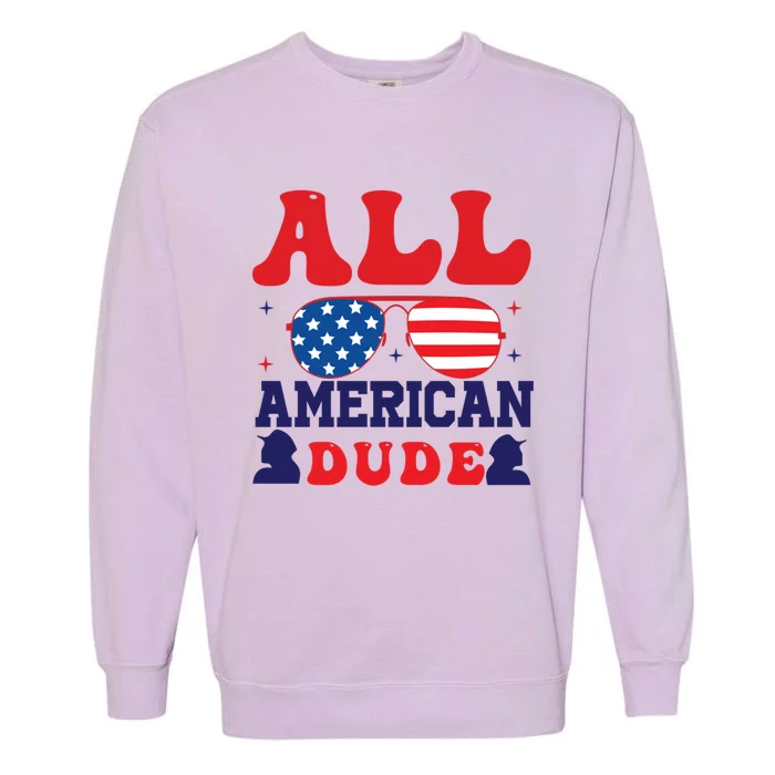 All American Dude 4th Of July Sunglasses Teens Meaningful Gift Garment-Dyed Sweatshirt