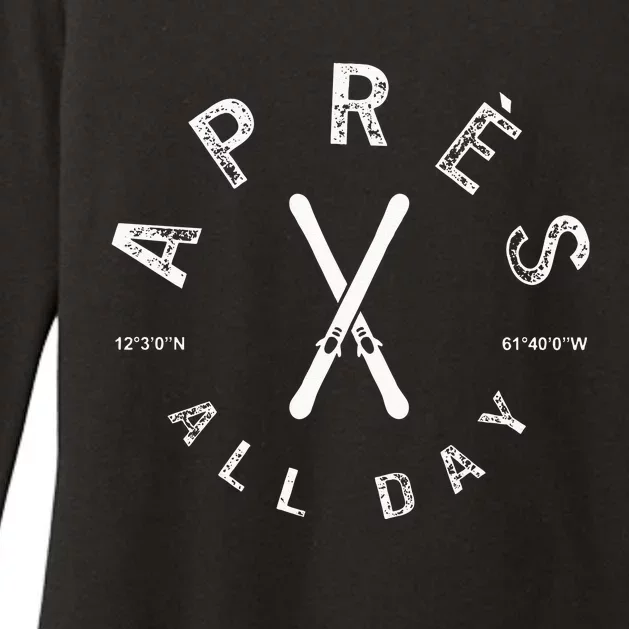 Apres All Day Winter Sports Apres Ski Lover Skiing Men Skier Womens CVC Long Sleeve Shirt