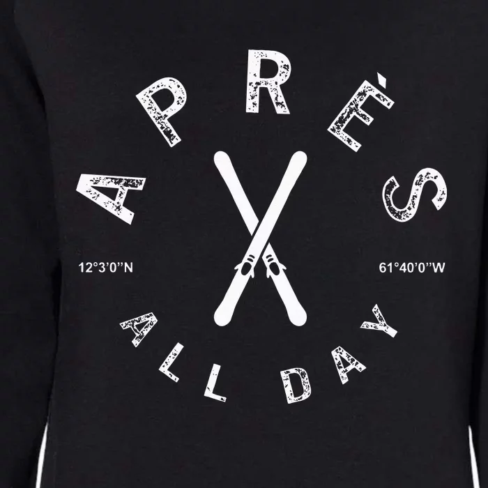 Apres All Day Winter Sports Apres Ski Lover Skiing Men Skier Womens California Wash Sweatshirt