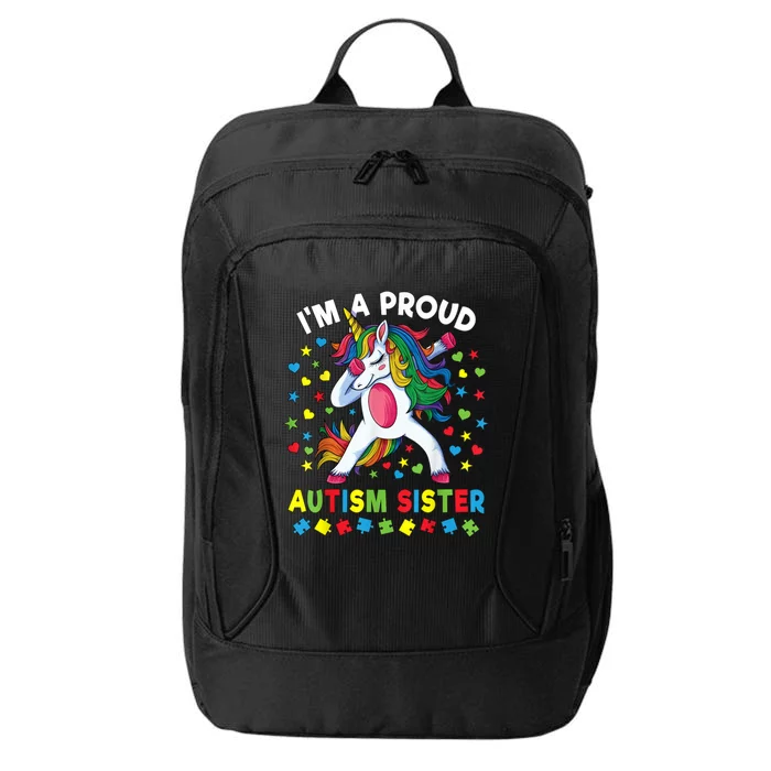 Autism Awareness Dabbing Unicorn Girl Proud Autism Sister Gift City Backpack