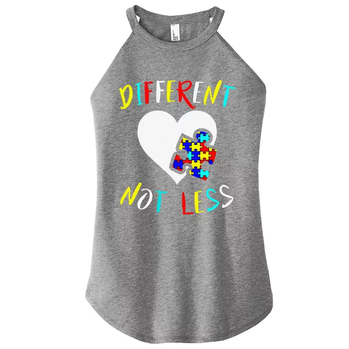 Autism Awareness Design Gift Different Not Less For Autistic Women’s Perfect Tri Rocker Tank