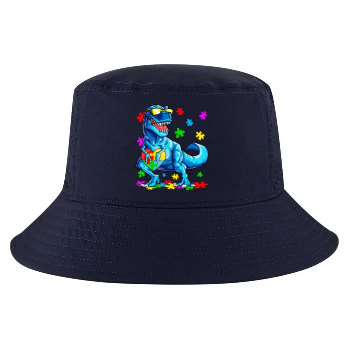 Autism Awareness Dinosaurs Autistic T Rex Heart Gift Cool Comfort Performance Bucket Hat