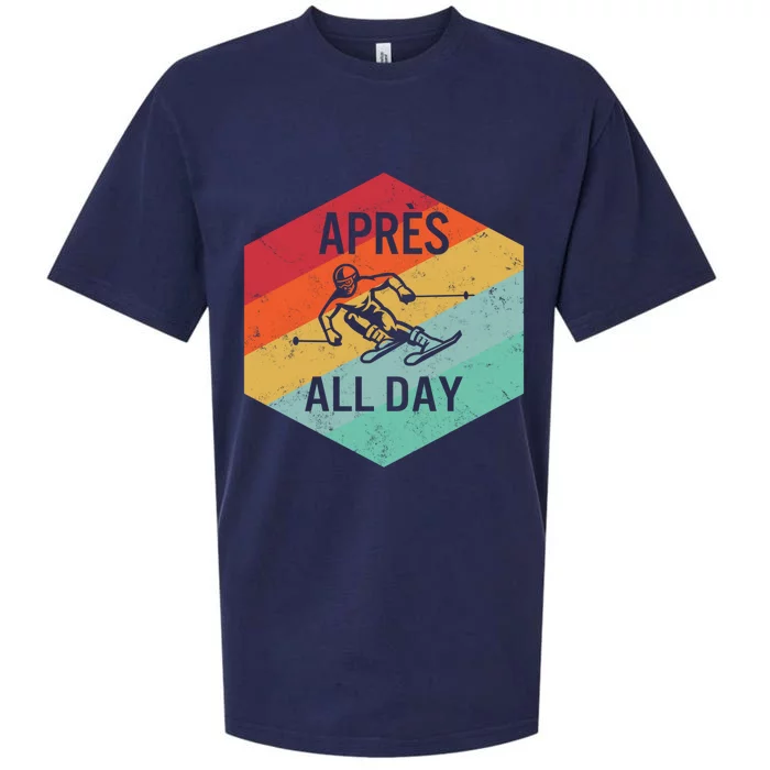 Apres All Day Winter Sports Apres Ski Lover Skiing Skier Gift Sueded Cloud Jersey T-Shirt