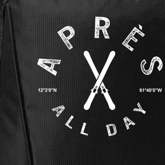 Apres All Day Winter Sports Apres Ski Lover Skiing Skier Cool Gift City Backpack