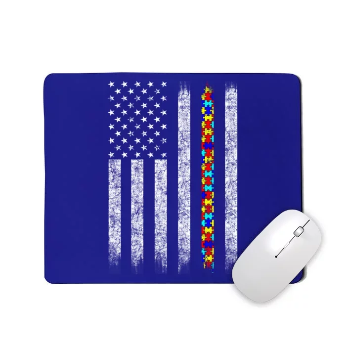 Autism Awareness Day American Flag Gift Mousepad