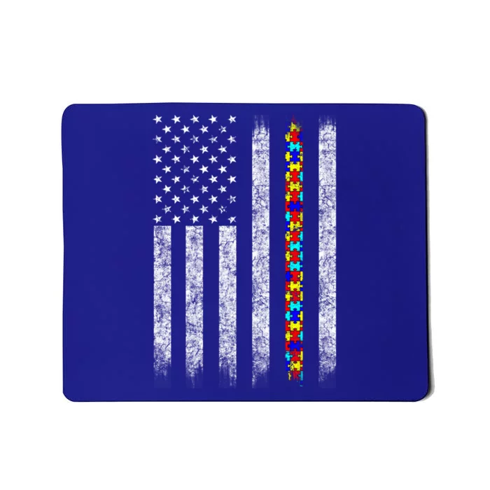 Autism Awareness Day American Flag Gift Mousepad