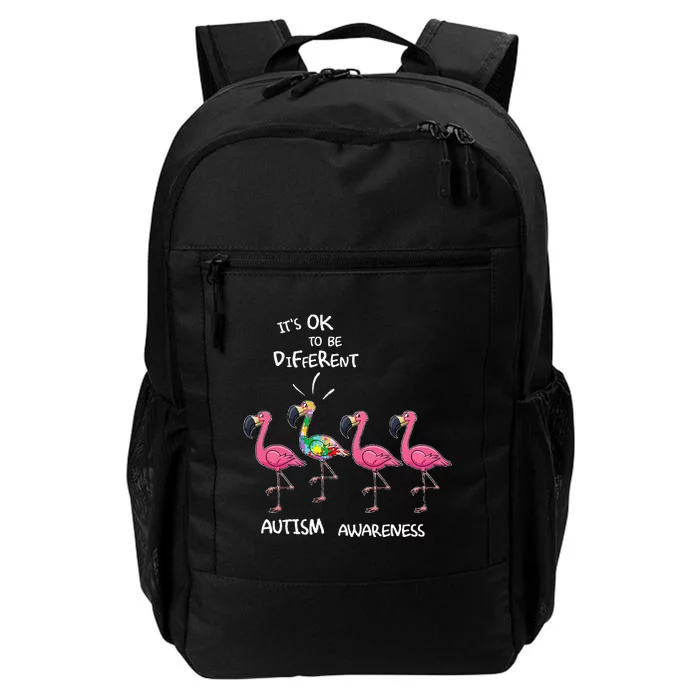 Autism Awareness Day Flamingo It's Ok To Be Different Daily Commute Backpack