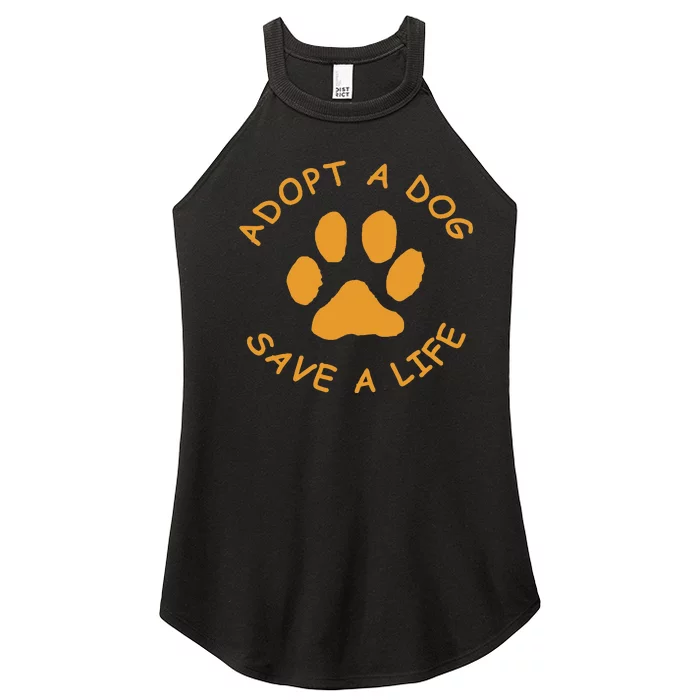 Adopt A Dog Save A Life Rescue Dog Women’s Perfect Tri Rocker Tank