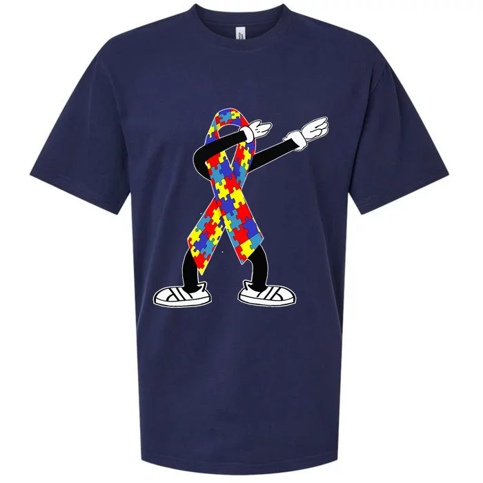 Autism Awareness Dabbing Puzzle Piece Love Dab Dance Sueded Cloud Jersey T-Shirt