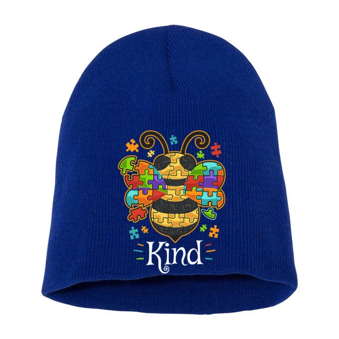 Autism Awareness Day Bumble Bee Be Kind Autistic Gift Short Acrylic Beanie