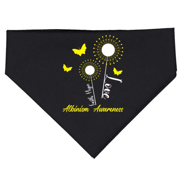 Albinism Awareness Dandelion Faith Hope Love Butterfly Gift USA-Made Doggie Bandana