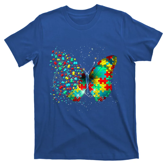 Autism Awareness Day Butterfly Peace Lover Funny Gift T-Shirt