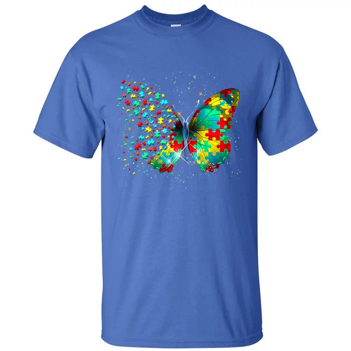 Autism Awareness Day Butterfly Peace Lover Funny Gift Tall T-Shirt