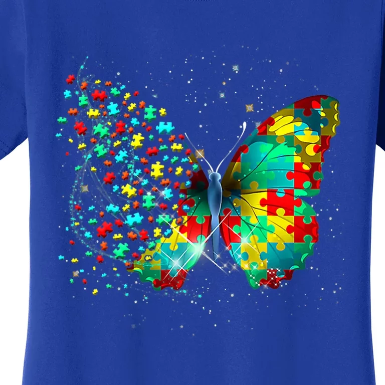 Autism Awareness Day Butterfly Peace Lover Funny Gift Women's T-Shirt