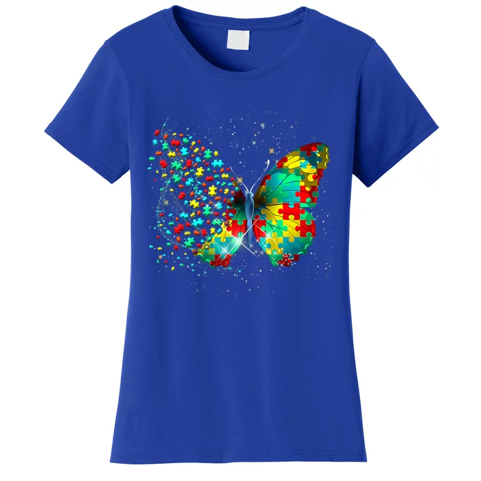 Autism Awareness Day Butterfly Peace Lover Funny Gift Women's T-Shirt