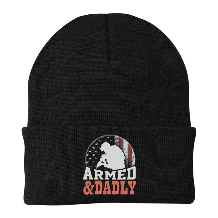 Armed And Dadly Funny Father Gifts for fathers day Knit Cap Winter Beanie