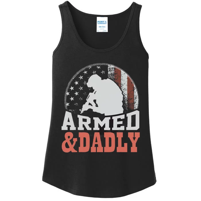 Armed And Dadly Funny Father Gifts for fathers day Ladies Essential Tank