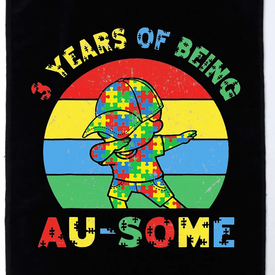 Autism Awareness Dabbing Awesome 3 Year Old 3rd Birthday Platinum Collection Golf Towel