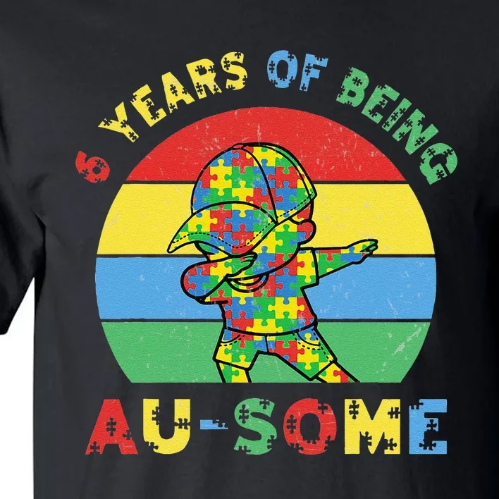 Autism Awareness Dabbing Awesome 6 Year Old 6th Birthday Tall T-Shirt