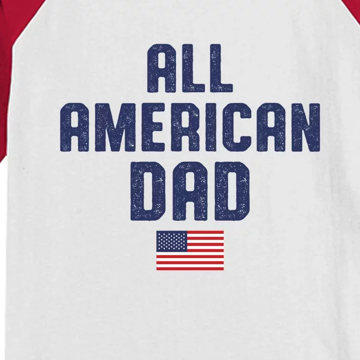 All American Dad USA Flag Kids Colorblock Raglan Jersey