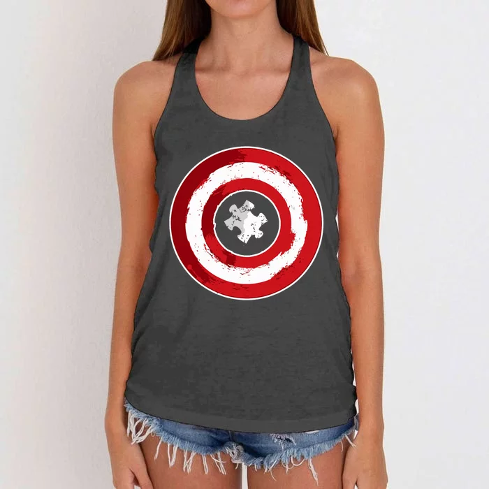 Autism Awareness Day Superhero Women's Knotted Racerback Tank