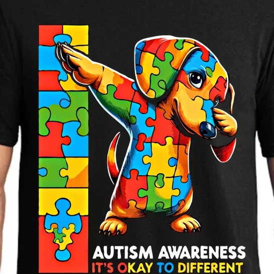 Autism Awareness Dabbing Dachshund Funny Gift Pajama Set