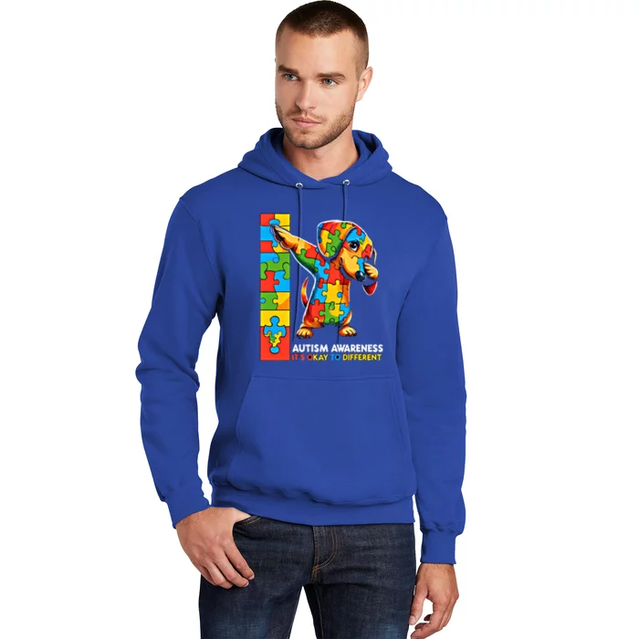 Autism Awareness Dabbing Dachshund Funny Gift Hoodie