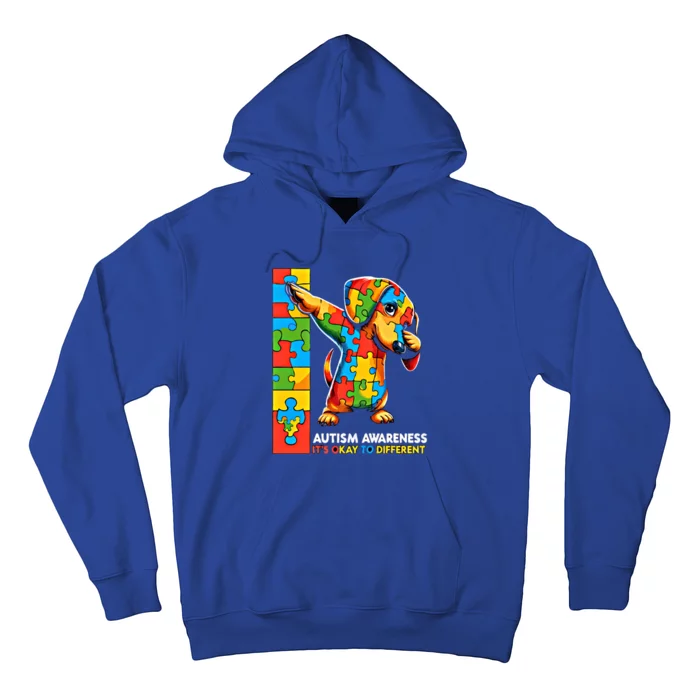 Autism Awareness Dabbing Dachshund Funny Gift Hoodie