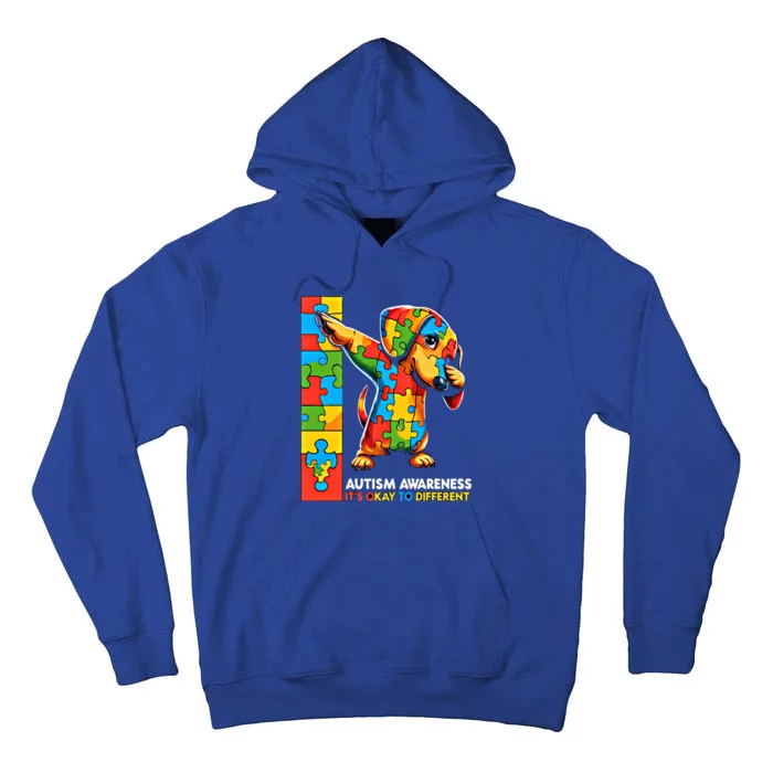 Autism Awareness Dabbing Dachshund Funny Gift Tall Hoodie