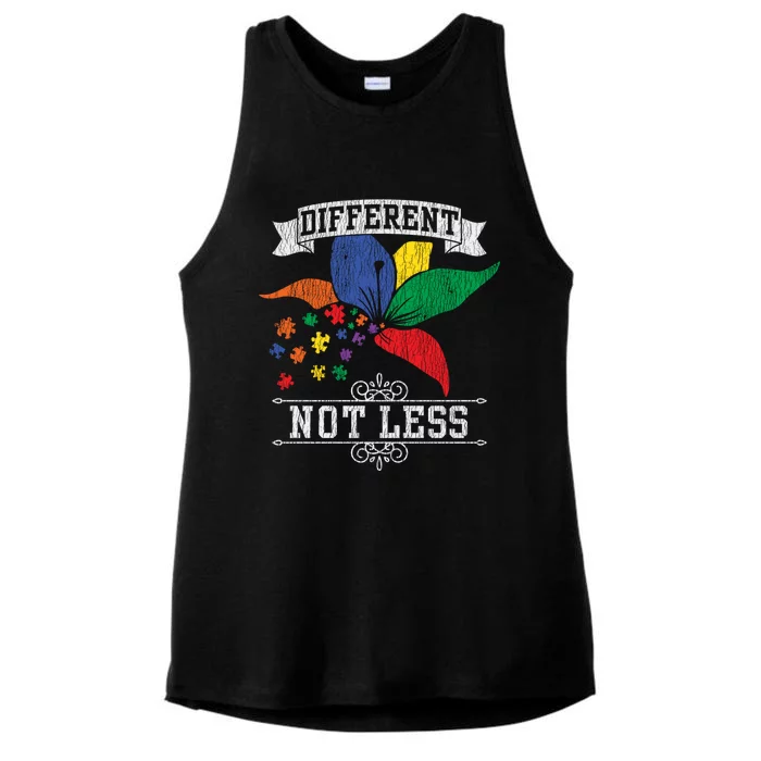 Autism Awareness Different Not Less Autistic Awareness Gift Ladies Tri-Blend Wicking Tank