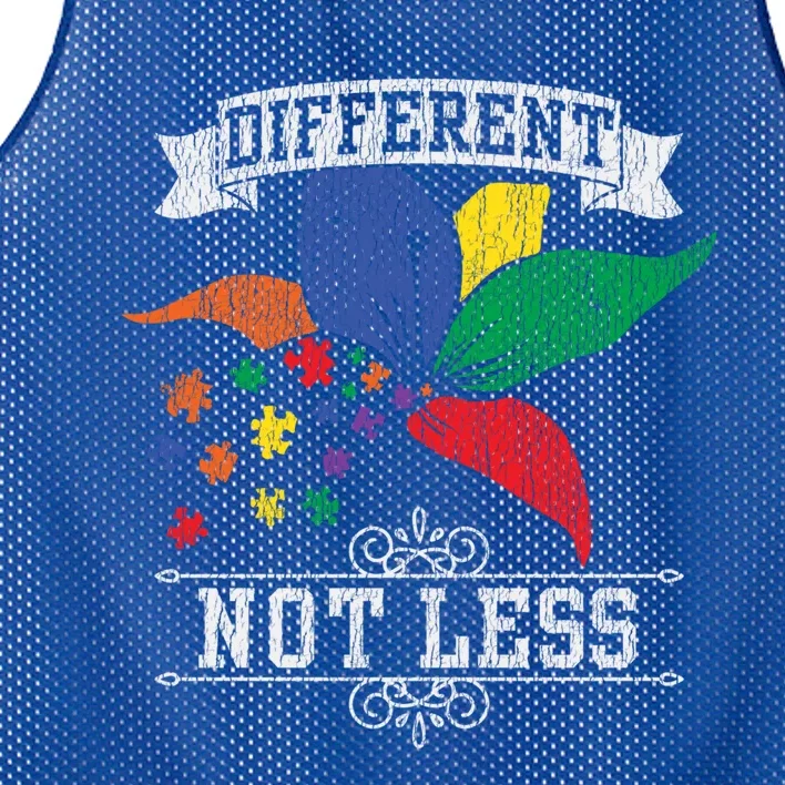 Autism Awareness Different Not Less Autistic Awareness Gift Mesh Reversible Basketball Jersey Tank