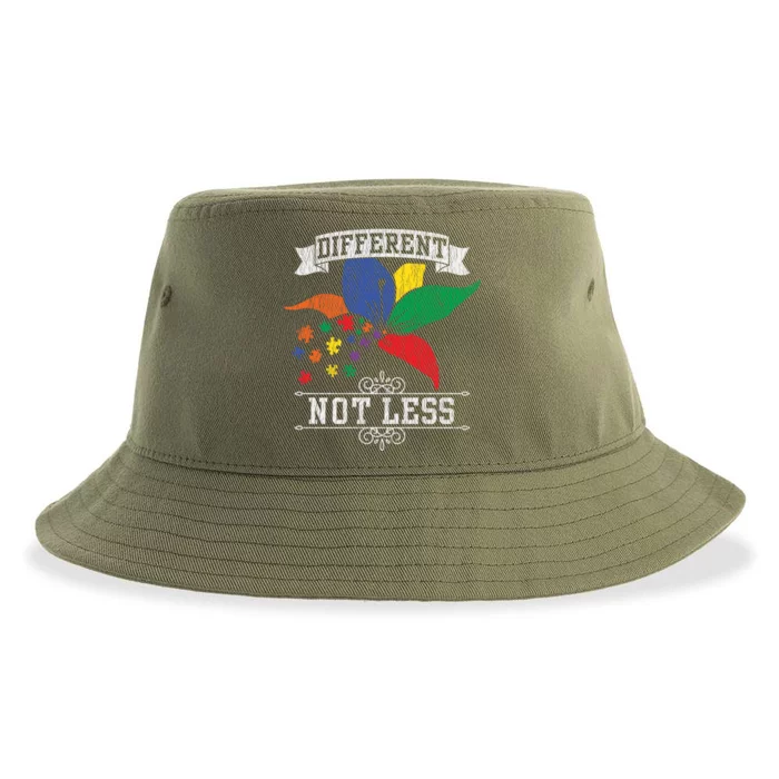 Autism Awareness Different Not Less Autistic Awareness Gift Sustainable Bucket Hat