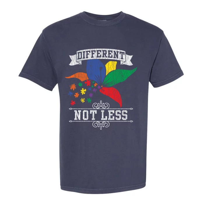 Autism Awareness Different Not Less Autistic Awareness Gift Garment-Dyed Heavyweight T-Shirt