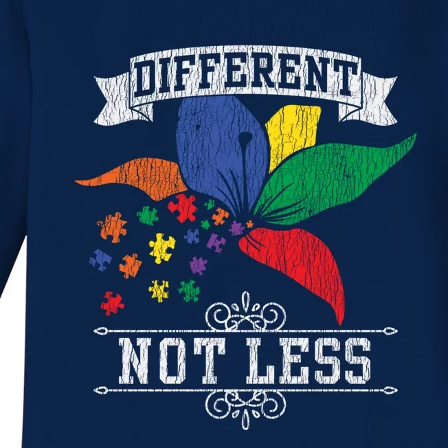 Autism Awareness Different Not Less Autistic Awareness Gift Baby Long Sleeve Bodysuit