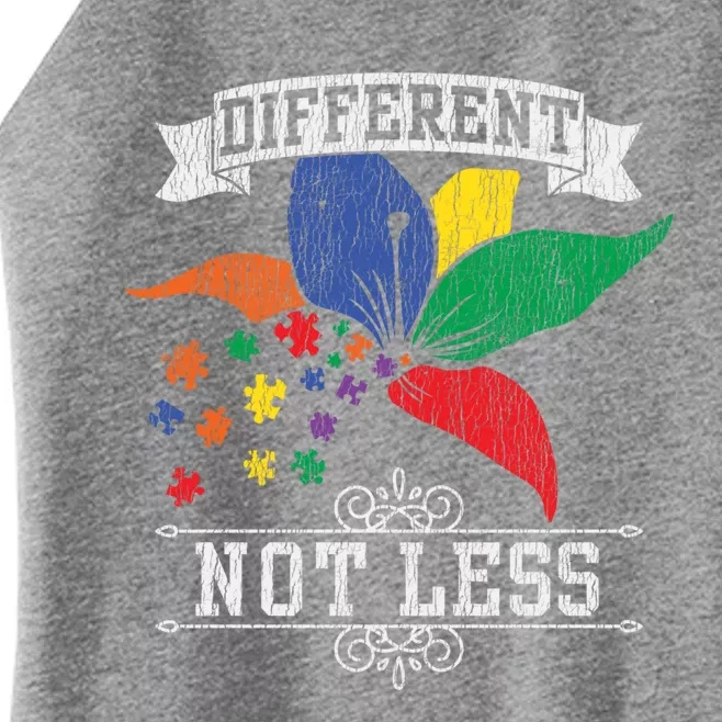 Autism Awareness Different Not Less Autistic Awareness Gift Women’s Perfect Tri Rocker Tank