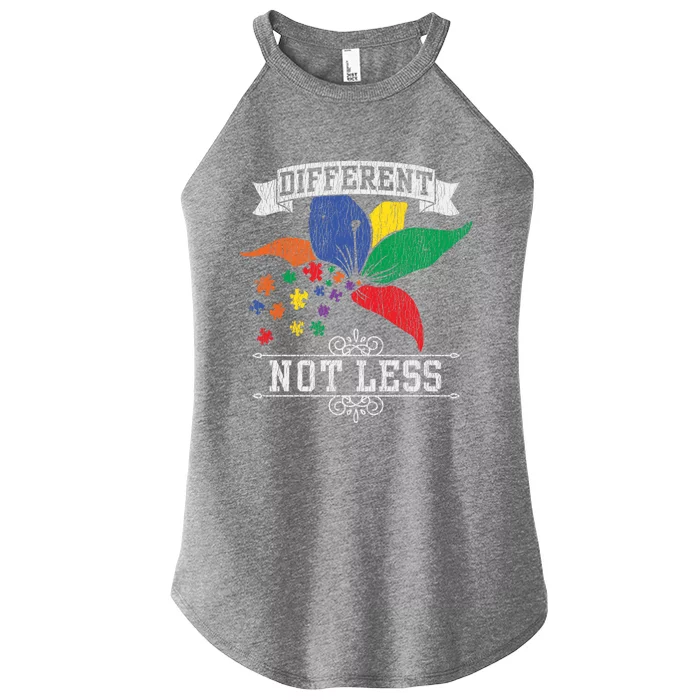 Autism Awareness Different Not Less Autistic Awareness Gift Women’s Perfect Tri Rocker Tank