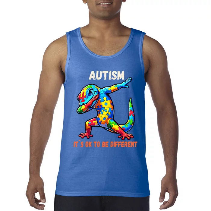 Autism Awareness Dabbing Gecko Gift Tank Top