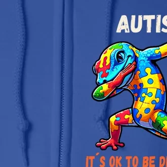 Autism Awareness Dabbing Gecko Gift Full Zip Hoodie