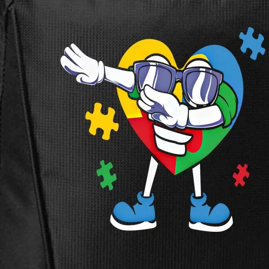 Autism Awareness Dabbing Puzzle Funny Gift City Backpack