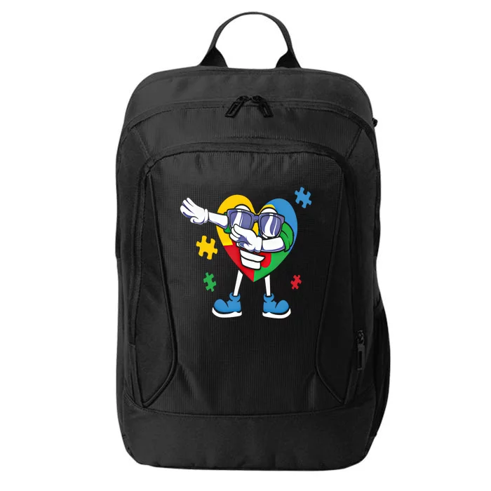 Autism Awareness Dabbing Puzzle Funny Gift City Backpack