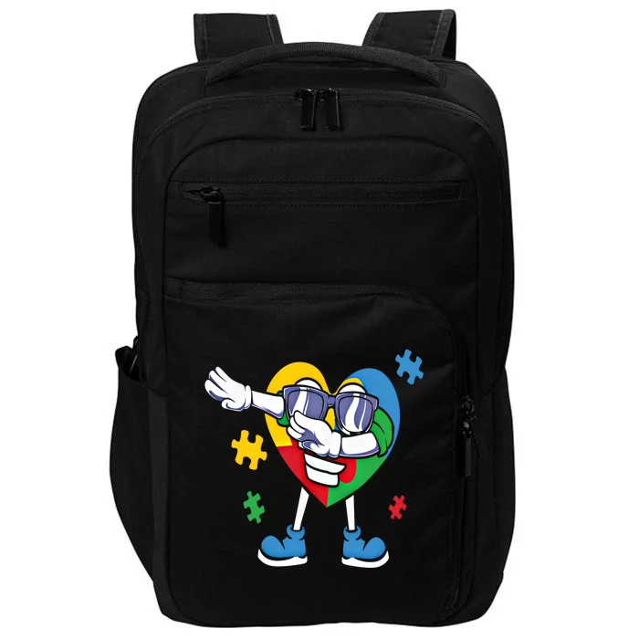 Autism Awareness Dabbing Puzzle Funny Gift Impact Tech Backpack