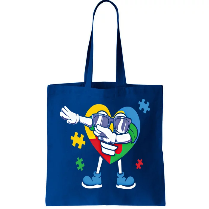 Autism Awareness Dabbing Puzzle Funny Gift Tote Bag