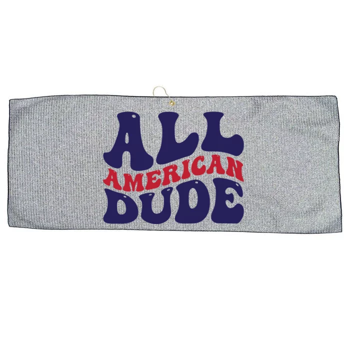 All American Dude For Memorial Day Gift Large Microfiber Waffle Golf Towel