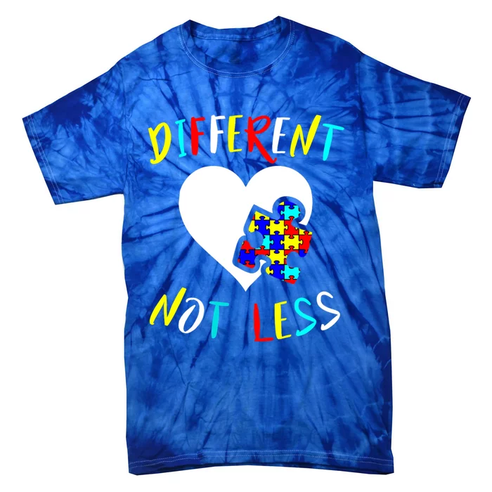 Autism Awareness Day Design Different Not Less Utistic Great Gift Tie-Dye T-Shirt