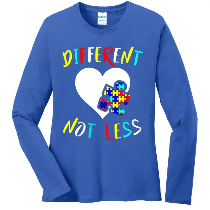 Autism Awareness Day Design Different Not Less Utistic Great Gift Ladies Long Sleeve Shirt