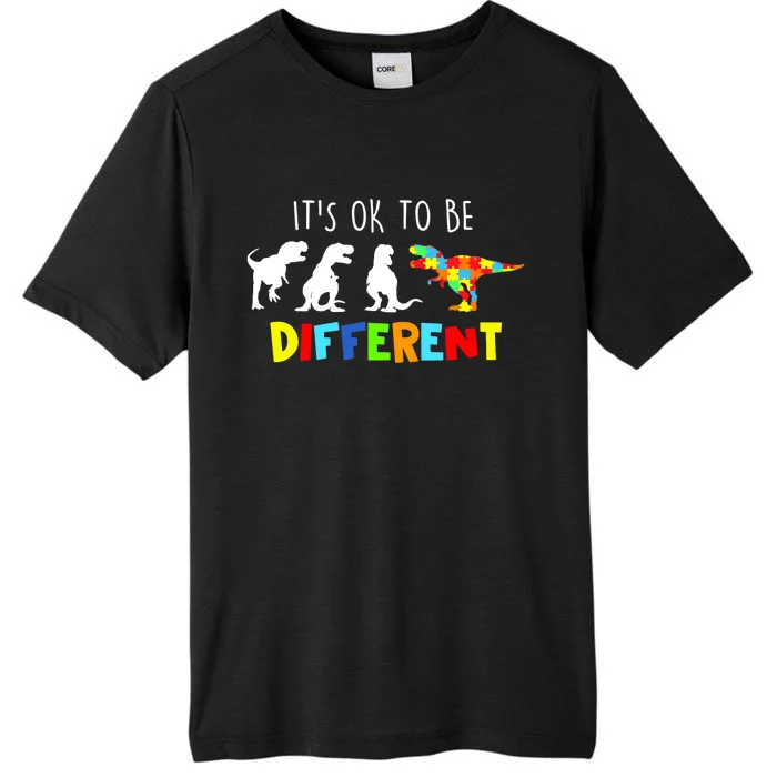 Autism Awareness Dinosaur Boy Its Ok To Be Different ChromaSoft Performance T-Shirt