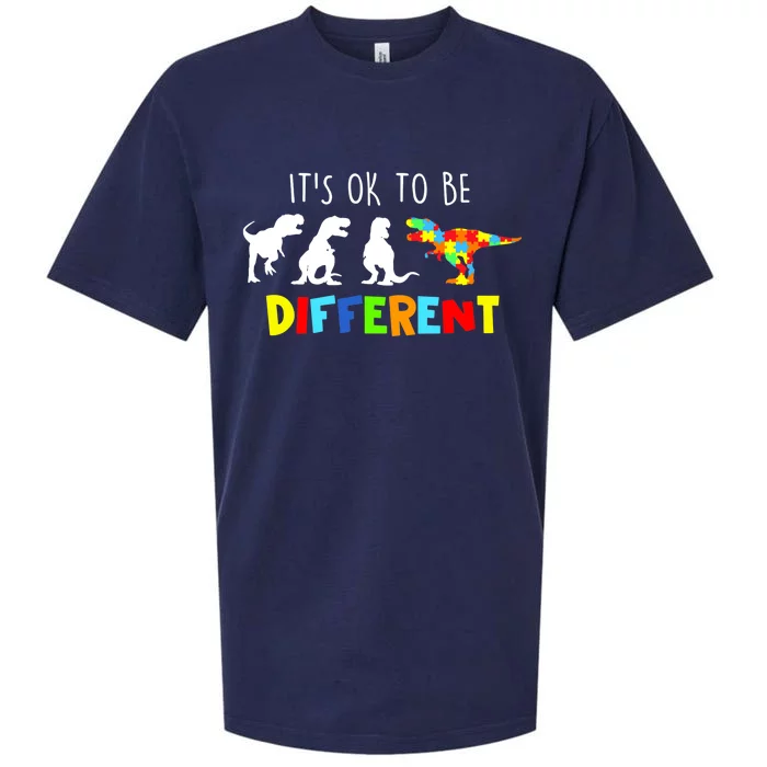 Autism Awareness Dinosaur Boy Its Ok To Be Different Sueded Cloud Jersey T-Shirt