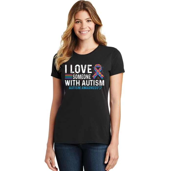 Autism Awareness Day Heart I Love Someone With Autism Women's T-Shirt