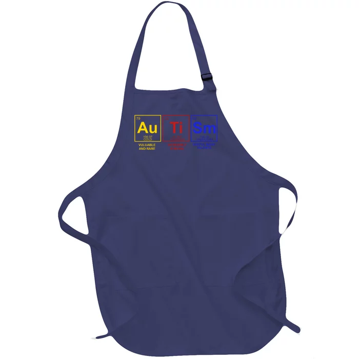 Autism Awareness Elements Periodic Table Full-Length Apron With Pocket