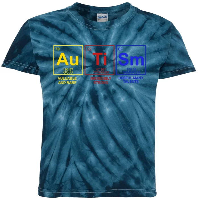 Autism Awareness Elements Periodic Table Kids Tie-Dye T-Shirt